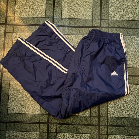Vintage 90’s Y2K Adidas Windbreaker Full Snap Baggy Track Pants Blue Size XL - Picture 3 of 13